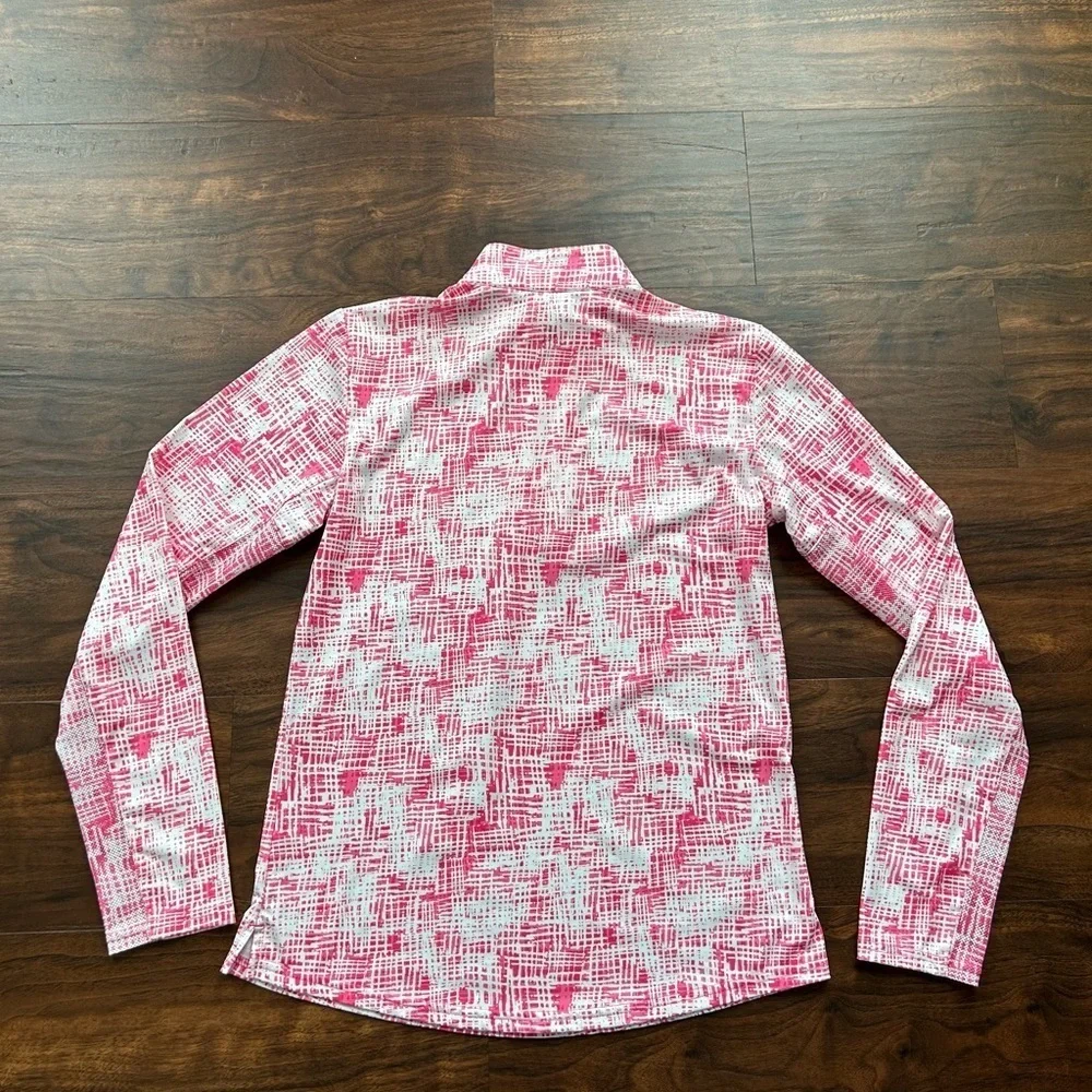 SanSoleil SolCool 1/4 Zip Pullover 
Pink White 
Size Small - Picture 6 of 6